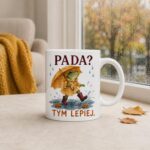 Kubek z żabką „Pada? Tym lepiej” - jesienny 330 ml