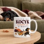 Kubek z jamnikiem „Sezon na kocyk” - jesienny 330 ml